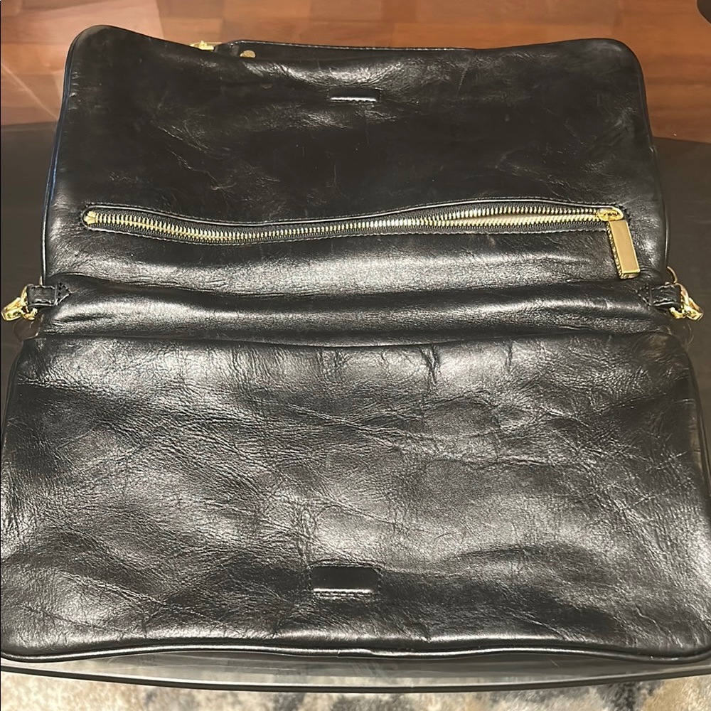 Tory Burch Black and Gold Briefcase clutch with Structured Design - Picture 3 of 16